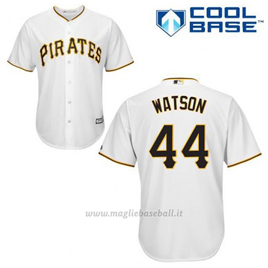 Maglia Baseball Uomo Pittsburgh Pirates Tony Watson 44 Bianco 1ªCool Base